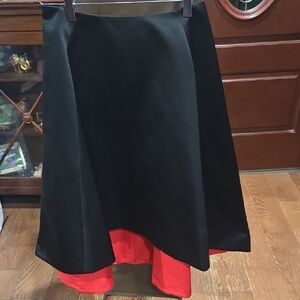 Lafayette 148, Black & Red A-Line, Asymmetrical Skirt, Sz 0 - NWT 2 Small Snags